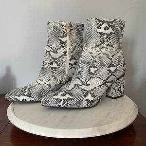 Faux Snake Skin Booties